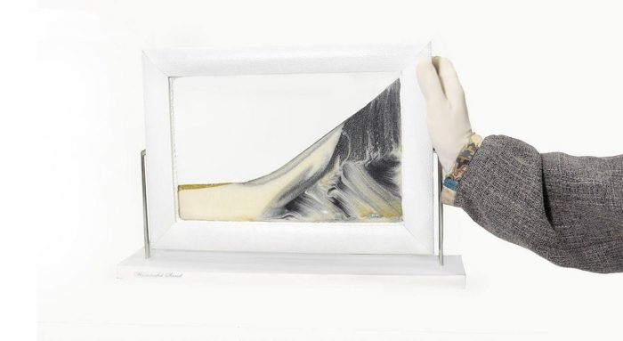 تابلو شنی واندرفول سند طرح مستطیل قاب سفید مایع شفاف کد RW - Image 6