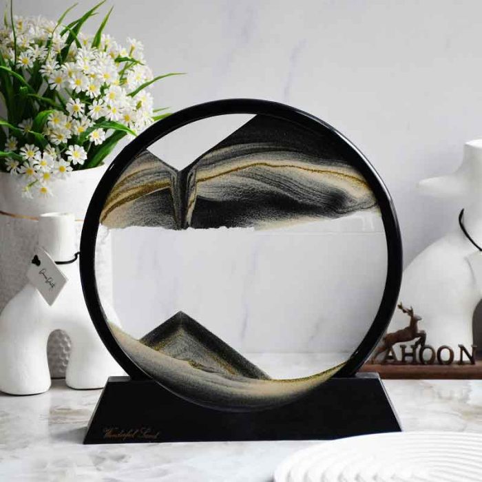 تابلو شنی واندرفول سند طرح دایره قاب مشکی قابلیت انتخاب رنگ مایع تابلو - Image 3