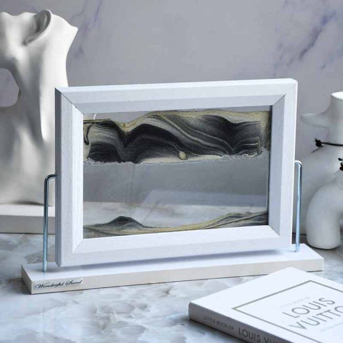 تابلو شنی واندرفول سند طرح مستطیل قاب سفید مایع شفاف کد RW - Image 2