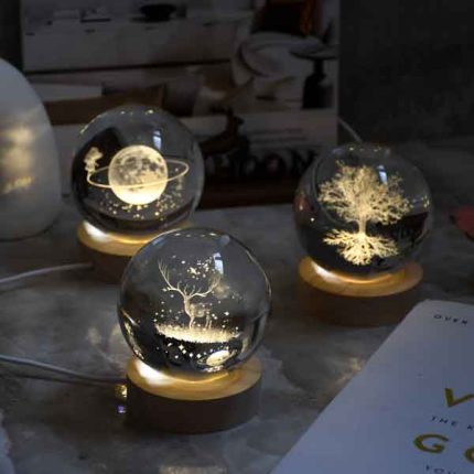 چراغ خواب گوی شیشه ای گوی کریستالی