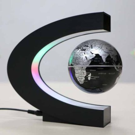 کره زمین مغناطیسی معلق نقره ای با چراغ