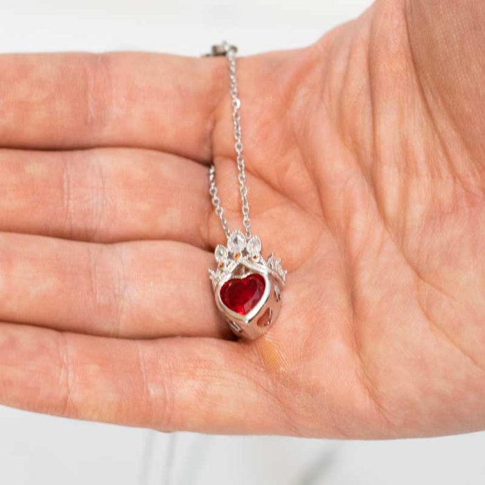 گردنبند قلب استیل قرمز
