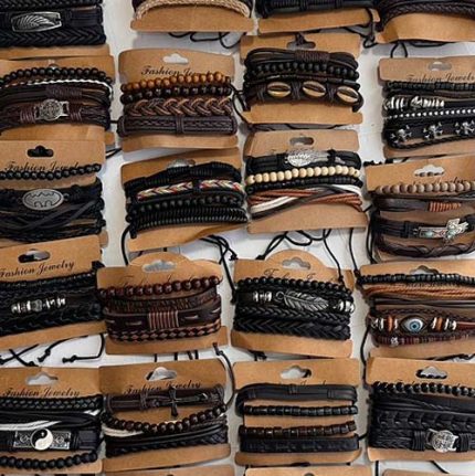 ست دستبند چرم مردانه