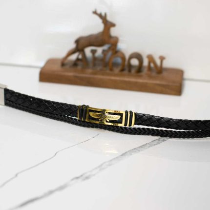 دستبند چرم و استیل