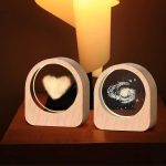 چراغ خواب چوب و کریستالی رومیزی