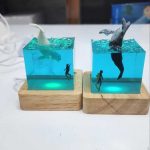 چراغ خواب پایه چوبی نهنگ