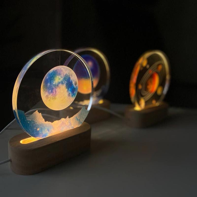 چراغ خواب کریستالی طرح فضایی