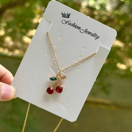 گردنبند گیلاسی کریستالی