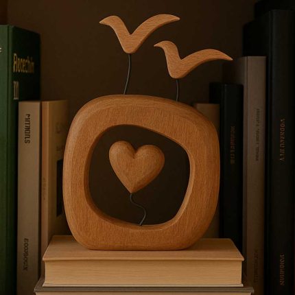 مجسمه چوبی طرح پرستوهای عاشق