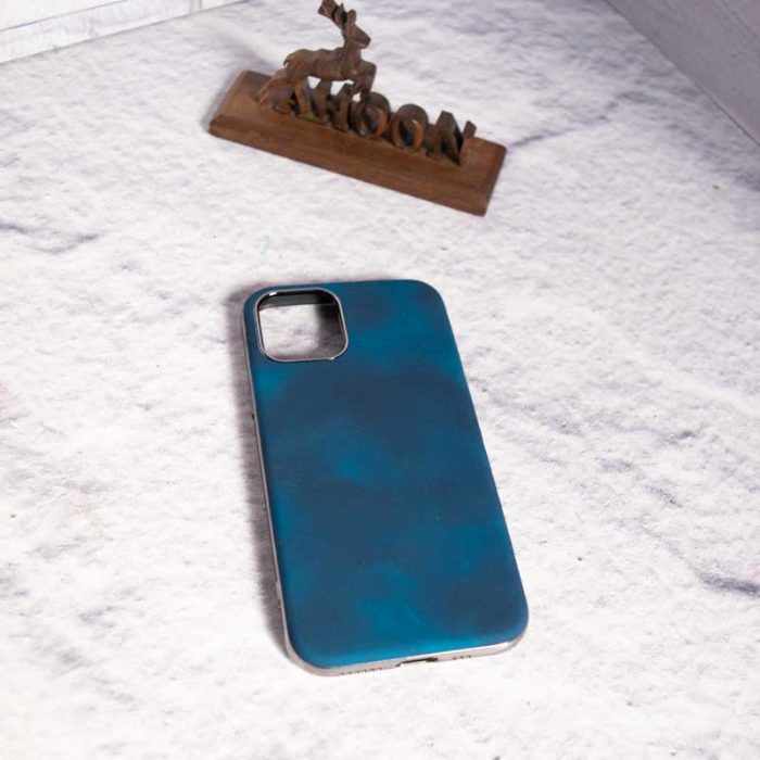 قاب چرمی آیفون آبی