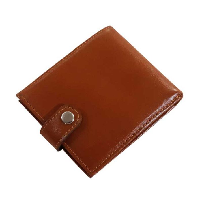 کیف پول چرم طبیعی دکمه دار مردانه