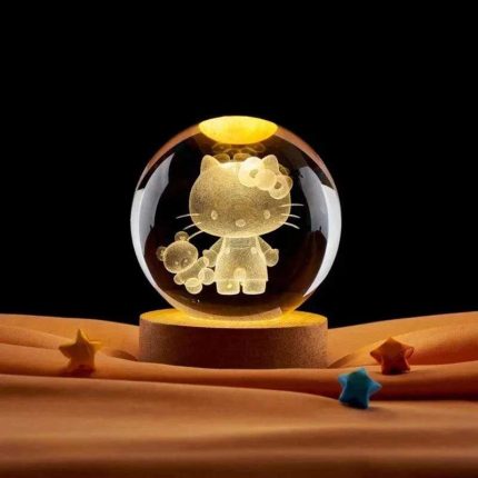چراغ خواب کریستالی Hello Kitty